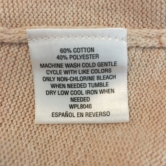 Style & Co beautiful light pink cream trim sweater - Picture 9 of 9